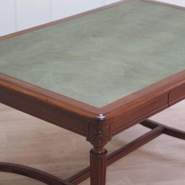 Antique Mahogany Desk with Green Leather, 1890s For Sale - Image 10 of 16