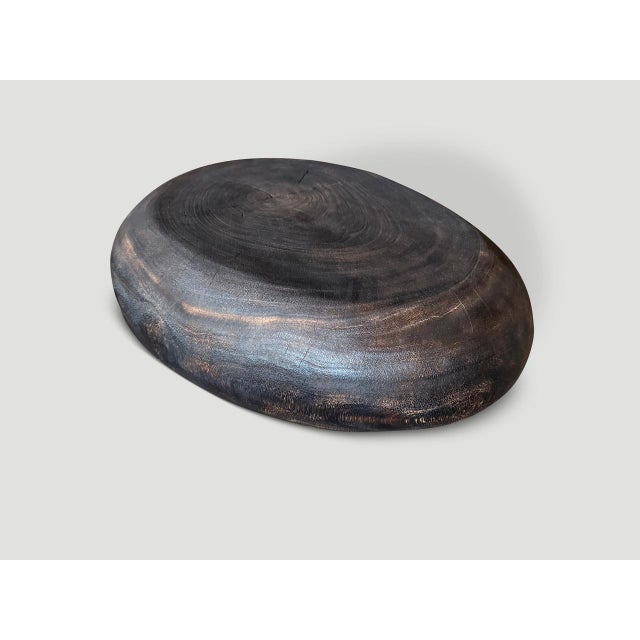 Andrianna Shamaris Pebble Style Suar Wood Charred Coffee Table For Sale - Image 4 of 6