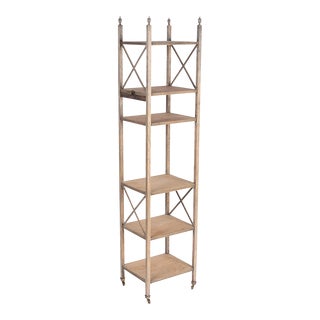 Early 20th Century 5 Tier Bleached Wood Bookshelf For Sale