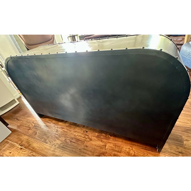 2010s Industrial Riveted Metal & Glass Display Cabinet / Credenza For Sale - Image 5 of 10