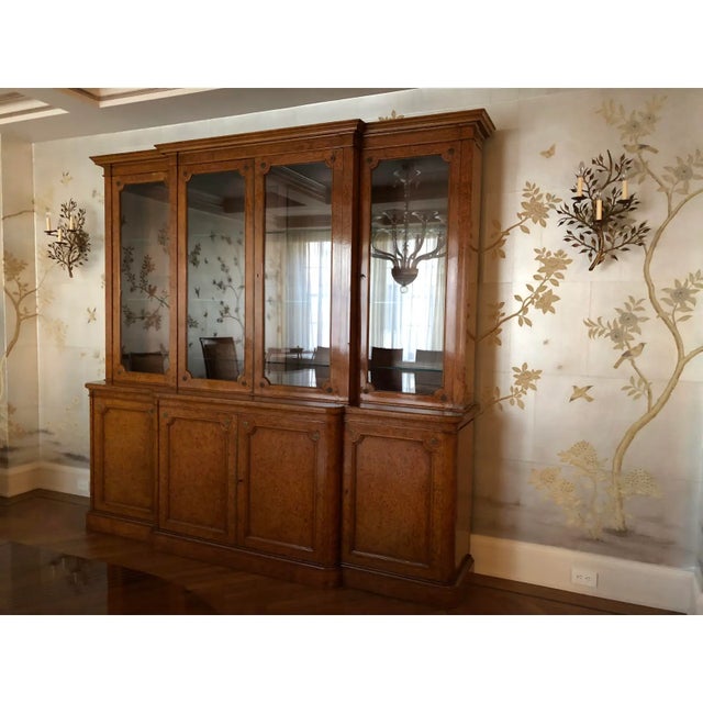 Wood 19th Century English Traditional Burlwood Bookcase/Breakfront For Sale - Image 7 of 14