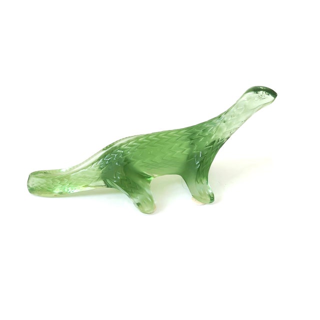 Lalique Lalique France Green Komodo Dragon Salamander Lizard Chameleon Signed For Sale - Image 4 of 6