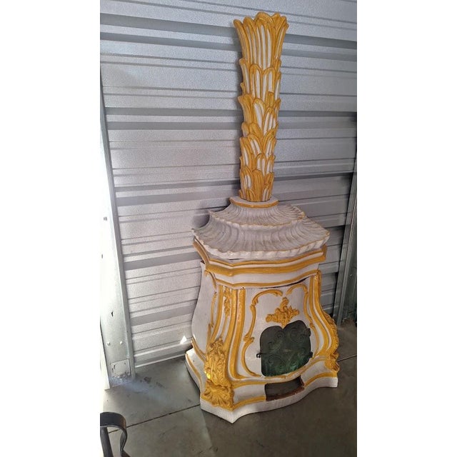Rococo 19th Century Italian Rococo Style Majolica Glazed Terracotta Palace Stove For Sale - Image 3 of 10