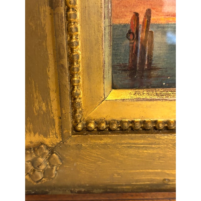 Paint Venetian Watercolor of Sailing Ships For Sale - Image 7 of 10