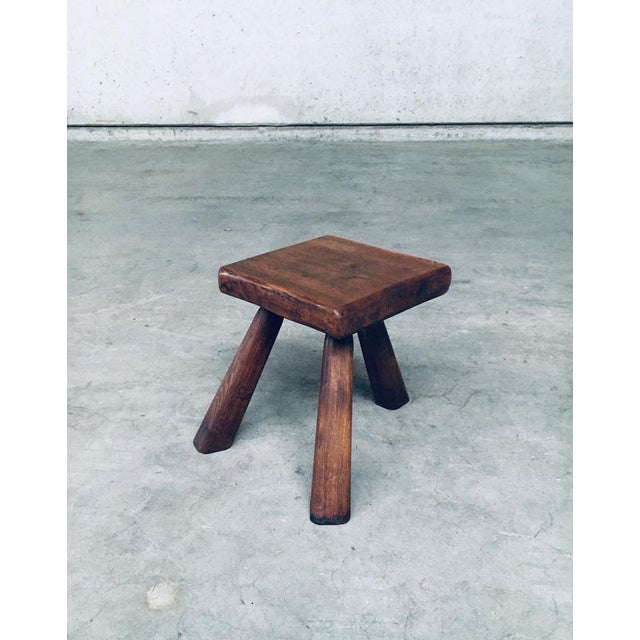 Small Tripod Oak Side Table / Stool, Belgium, 1950s For Sale - Image 9 of 15