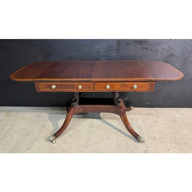 Georgian Inlaid Mahogany Sofa Table, 1820 For Sale - Image 4 of 18