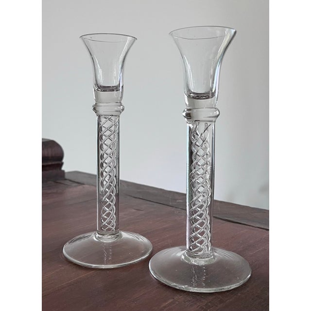 1960s Pair of Encased Helix Candlestick Holders-Made in Sweden For Sale In Houston - Image 6 of 11
