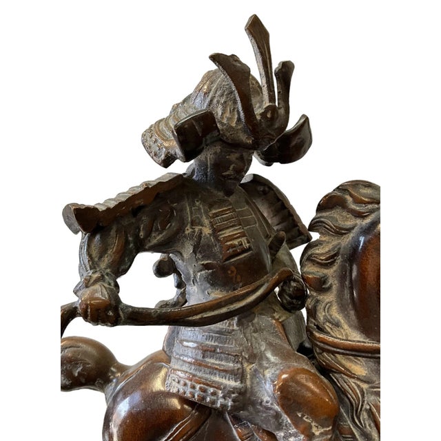 This is a 1970s cast bronze Chinese warrior on horseback table lamp by Frederick Cooper. It is such a handsome piece! The...