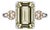Late 20th Century 18K White Gold Diamond Prasiolite Cocktail Estate Ring, Size 8.75 For Sale