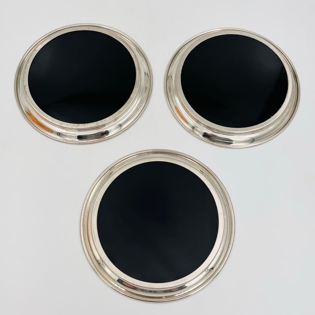 Vintage Lenox Pewter and Black Lucite 7.5" Diameter Tray For Sale - Image 9 of 9