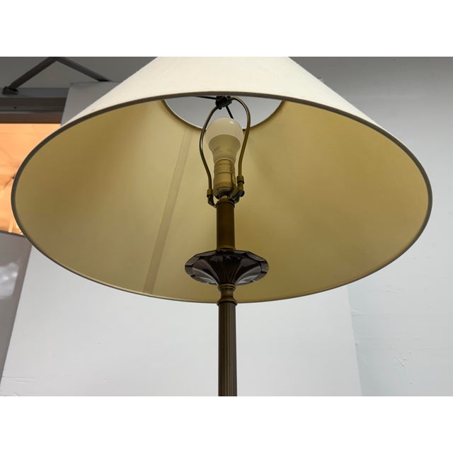 Brass + Cut Glass Floor Lamp, Vintage. For Sale In San Francisco - Image 6 of 12