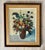 Colorful, expressive painting of a floral bouquet. Ensconced in a wood frame with natural toned linen matting. Signed...