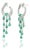 Modern Emerald Diamond Earrings in 14k White Gold- 2 Pieces For Sale