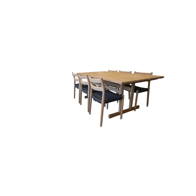 Black Dining Table in Oak with Two Leaves by Børge Mogensen for Snedkargaarden, 2008 For Sale - Image 8 of 18