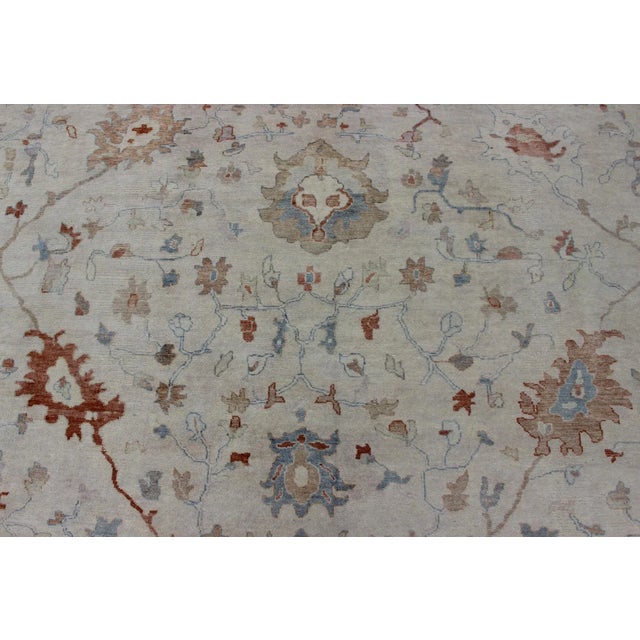 Textile Large Hand Knotted Oushak by Keivan Woven Arts 12' X 15' For Sale - Image 7 of 12