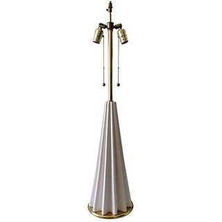 Parzinger for Stiffel Ceramic Umbrella Folds Lamp For Sale