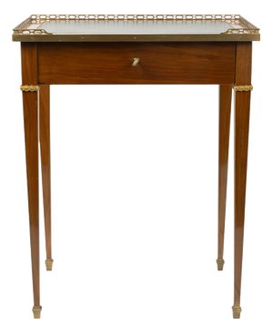 Small Louis XVI Writing Desk in Wood and Gilded Bronze