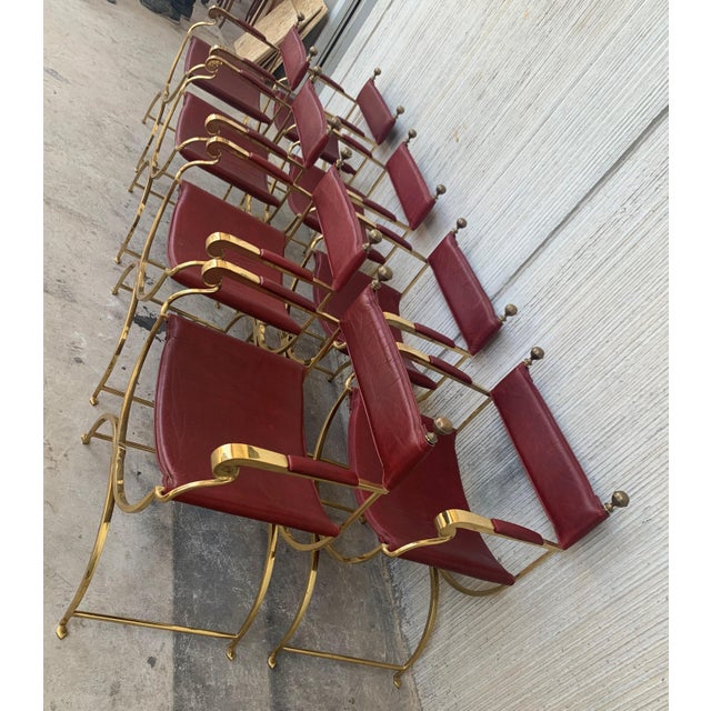 1960s Italian Hollywood Regency Chrome and Leather Savonarola Director's Chairs For Sale - Image 12 of 13