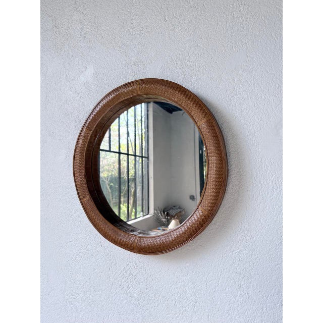 Round Wicker Mirror, 1960s For Sale - Image 13 of 18