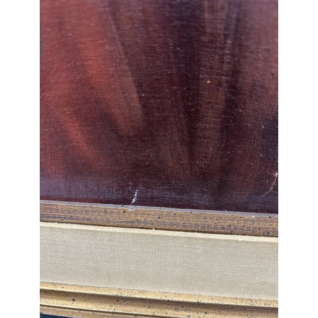 Green Early 20th Century Original Oil Painting on Canvas, Signed by Artist Alberto Cecconi, Framed For Sale - Image 8 of 12