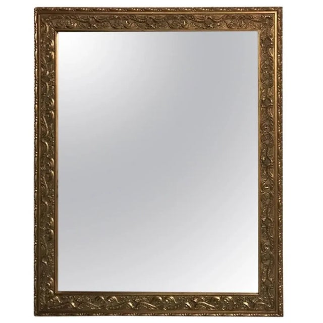 Wood Giltwood Mirror with Beautiful Scroll Work For Sale - Image 7 of 7