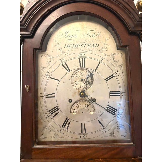 Antique Georgian Mahogany 8 Day Longcase Clock by James Field of Hempstead, 1785 For Sale - Image 14 of 17