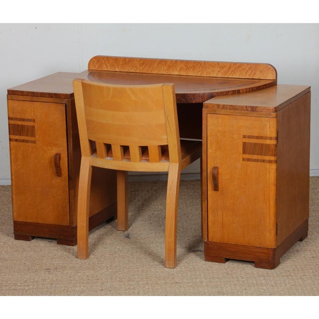 Brown Vintage English Wooden Desk, 1930s For Sale - Image 8 of 10