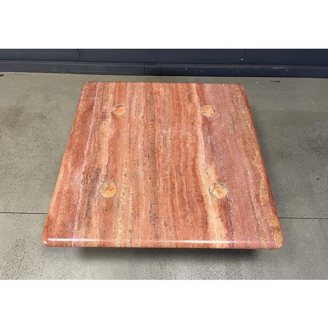 Red Travertine Coffee Table by Angelo Mangiarotti for Up&Up, Italy, 1970s For Sale - Image 15 of 16