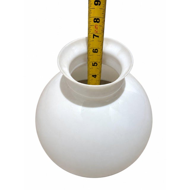 Traditional Vintage Table Lamp White Milk Glass Shade Metal Base 57" For Sale - Image 3 of 4