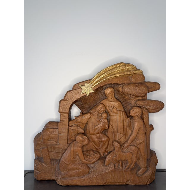 Flavio Pancheri, Italian Nativity Relief, 1970s, Chestnut For Sale - Image 17 of 18