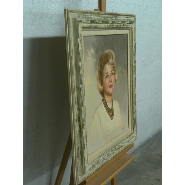 1960s Mid-Century Modern Portrait of a Lady For Sale - Image 4 of 9