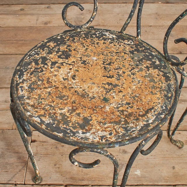 Antique French Iron Garden Chairs, Set of 2 For Sale - Image 3 of 7