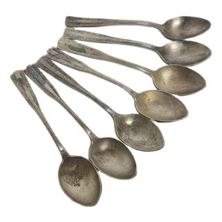 Art Deco Brass Spoons, 1950s, Set of 6 For Sale