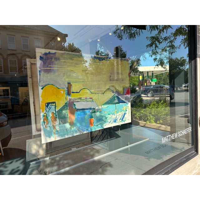 The size of "Store Fronts" is 48 x 66 inches (height x width). The painting is oil on canvas, and is an original artwork....