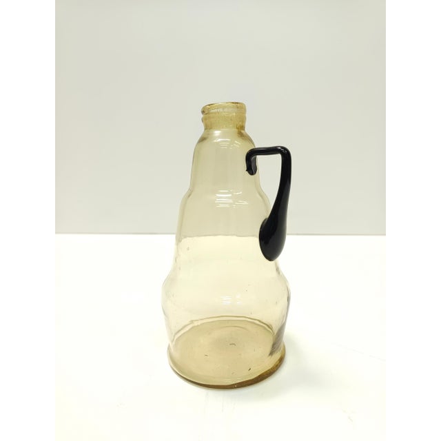 Straw Colored Murano Glass Pitcher attributed to Vittorio Zecchin, Italy, 1890s For Sale - Image 6 of 14