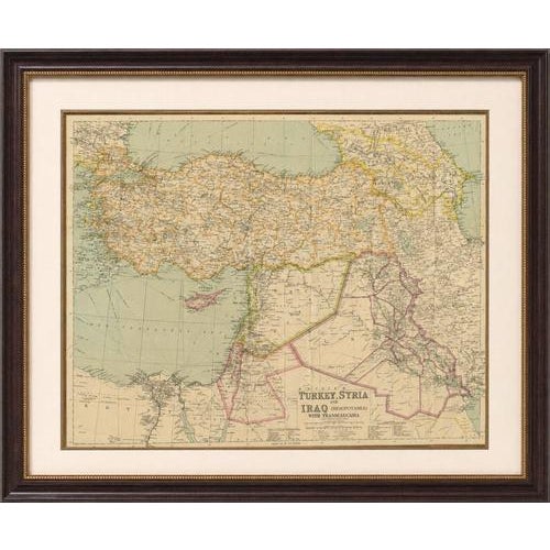 Philips Imperial Map of Turkey with Syria and Iraq and Transcaucasia, 1920s For Sale - Image 12 of 13