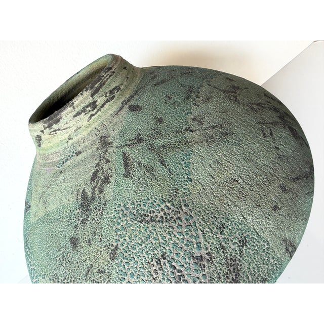 1984 Vintage Signed Raku Studio Pottery Vase For Sale - Image 10 of 12