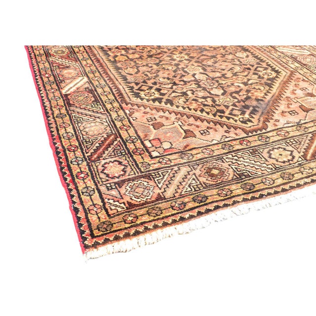 Traditional Pasargad Home Vintage Hamadan Brown Wool Area Rug, 3' 7'' X 10' 8'' For Sale - Image 3 of 3