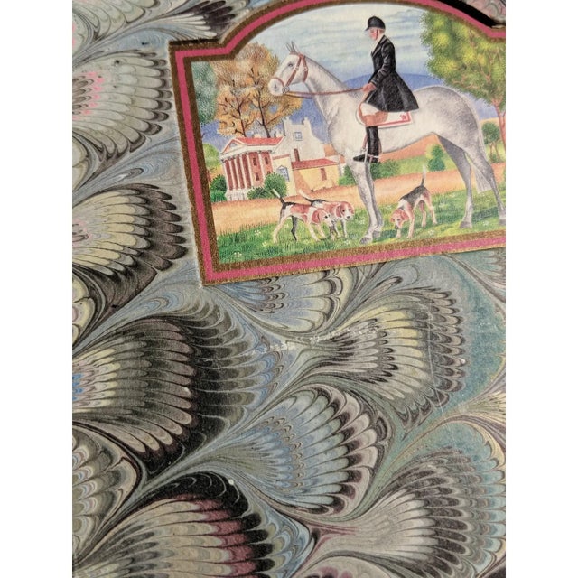 Vintage Italian Il Papiro Marbled Equestrian Sketchbook Notebook For Sale - Image 12 of 12