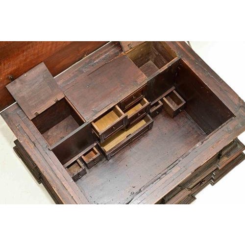 Italian Renaissance Revival Walnut Marriage Chest, Early 19th Century For Sale - Image 6 of 8