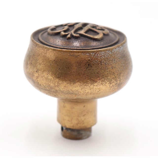 Traditional Antique Emblematic Bronze CTB Passage Door Knob For Sale - Image 3 of 4