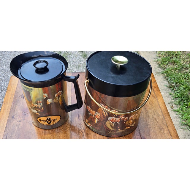 Vintage Thermo-Serv Insulated Coffee Server & Ice Bucket Set – Colonial Williamsburg Collection For Sale - Image 12 of 18