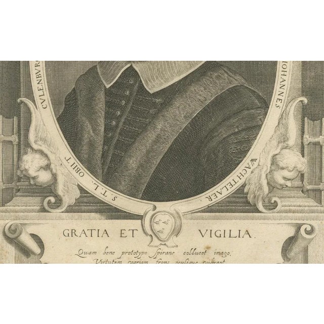 Dutch Baroque Portrait of Theologian Johannes Wachtelaar – Utrecht, c.1653 This 17th-century memorial engraving honors...