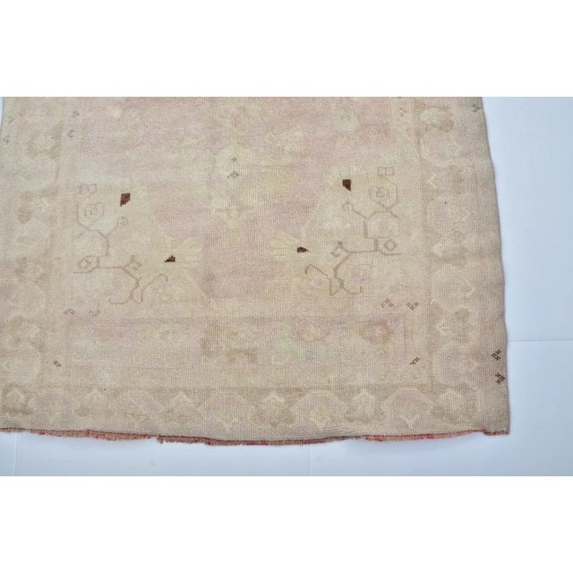 Textile Faded Red and Beige Vintage Carpet For Sale - Image 7 of 10