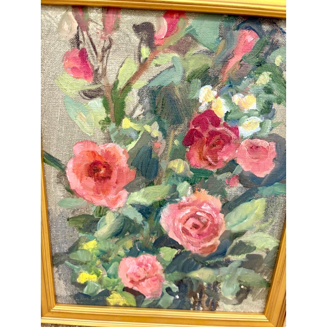 En plain air Rose Painting by Shelia O'Malley. Taos NM. 8x10. New frame!!