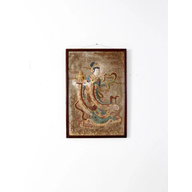Mid 20th Century Vintage Chinese Plaster Painting For Sale - Image 5 of 12