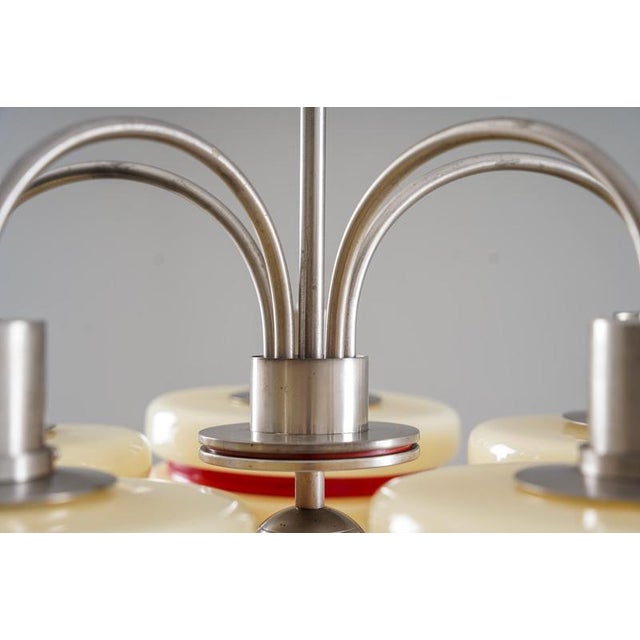 Cream Chandelier attributed to Harald Notini for Böhlmarks, Sweden, 1930s For Sale - Image 8 of 18