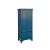 Oriental Dark Teal Blue Narrow Wood Detail Door Drawers Storage Cabinet For Sale - Image 4 of 7