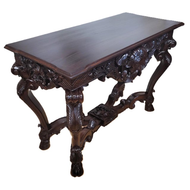 From a fabulous New York City estate comes this beautiful Extra Large Vintage Continental Console Table. Pick the purpose,...