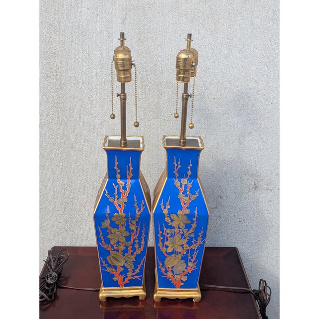 Late 19th Century 19th Century Japanese Cloisonné & Gilt Bronze Table Lamps - a Pair For Sale - Image 5 of 12